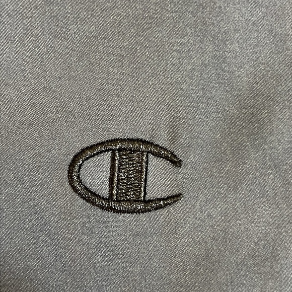 Champion Double Dry Zip Track Jacket Windbreaker Gray/Black Bomber Style Medium - Picture 2 of 10